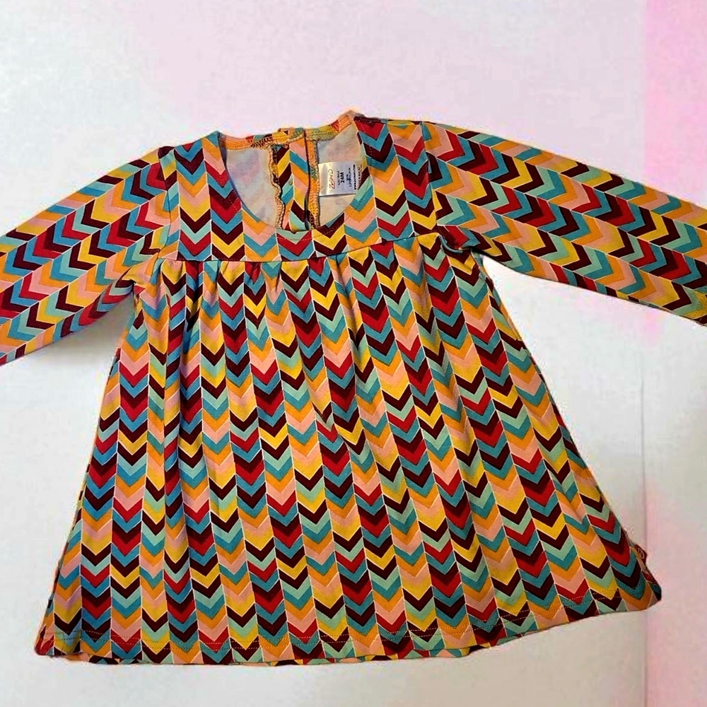 Zutano Chevron Long Sleeve Dress – Toddler Girl 24M